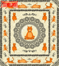 Cat Yoga 3D Quilt Blanket