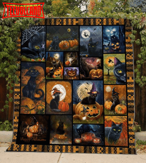 Cats Haloween 3D Customized Quilt Blanket