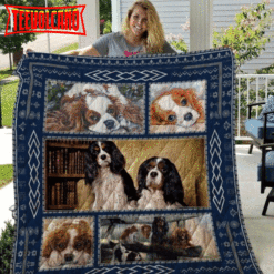 Cavalier King Charles Spaniel 3D Customized Quilt Blanket