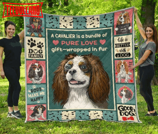 Cavalier King Love The Dog 3D Quilt Blanket