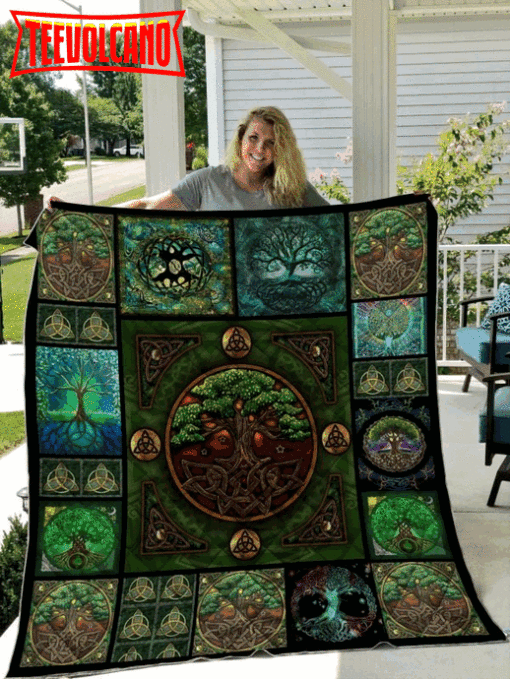 Celtic The Magic Green Tree 3D Quilt Blanket