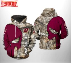 Central Michigan Chippewas NCAA Camo Veteran Hunting Hoodie Zipper