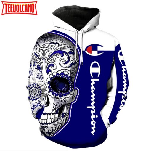 Champion Sugal Skull 3D Printed Hoodie Zipper