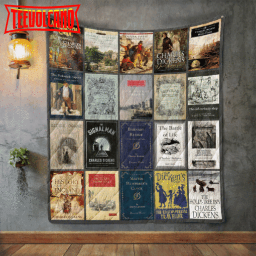 Charles Dickens Books 3D Customized Quilt Blanket