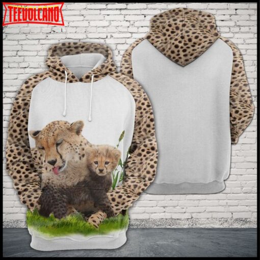 Cheetah Family 3D Printed Hoodie Zipper