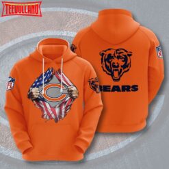 Chicago Bears American Football 3D Printed Hoodie Zipper