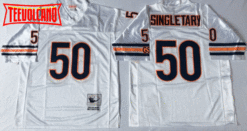 Chicago Bears Mike Singletary White Throwback Jersey