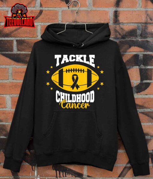 Childhood Tackle Childhood Cancer Awareness Football Gold T-Shirt