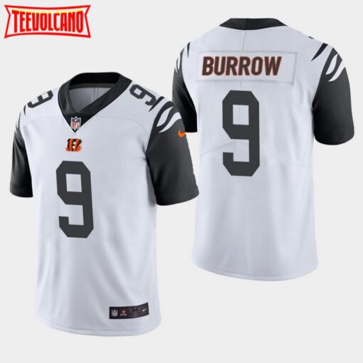 Cincinnati Bengals Joe Burrow White Color Rush Limited Jersey