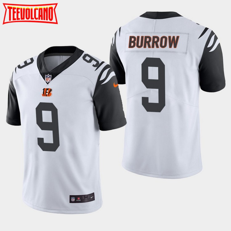 Nike Bengals 9 Joe Burrow White Color Rush Limited Men Jersey