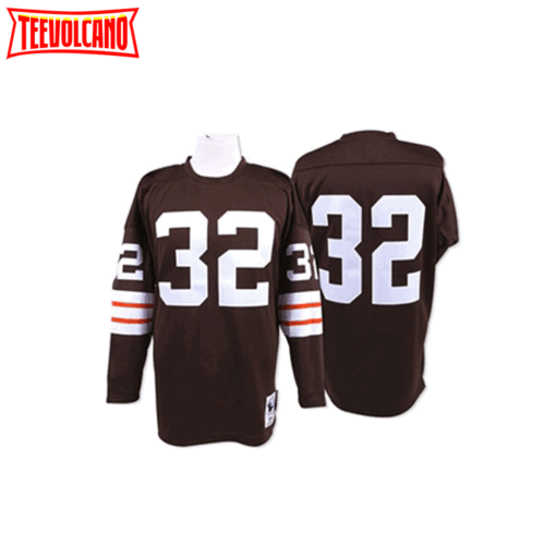 Cleveland Browns Jim Brown Brown Long Sleeves Throwback Jersey