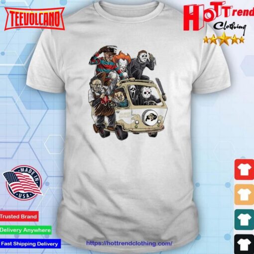 Colorado Buffaloes Horror Movies Characters Bus Halloween 2023 T- Shirt