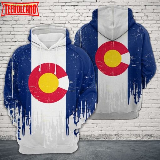 Colorado Flag 3D PrintedHoodie Zipper