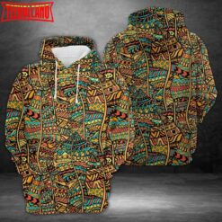 Colored Artistically Ethnic 3D Printed Hoodie Zipper