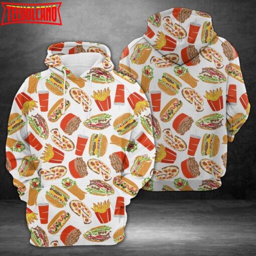 Colorful Burger 3D Printed Hoodie Zipper