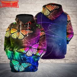 Colorful Butterfly 3D Printed Hoodie Zipper