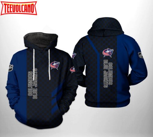 Columbus Blue Jackets NHL 3D Printed Hoodie Zipper