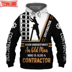 Contractor Never Underestimate an Old Man 3D Printed Hoodie Zipper