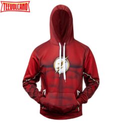 Costume Flash DC Suit 3D Printed Hoodie Zipper