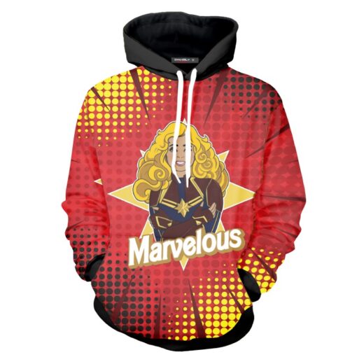 Costume Marvelous Captain Marvel 3D Printed Zipper Hoodie