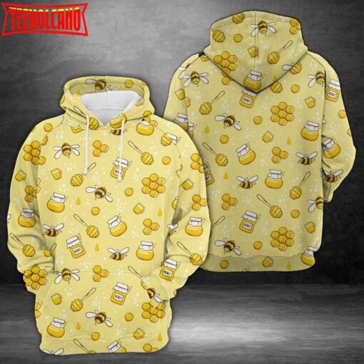 Cute Bee 3D Printed Zipper Hoodie