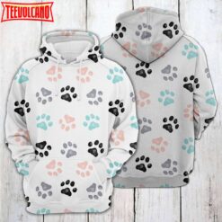 Cute Dog Paw 3D Printed Hoodie Zipper