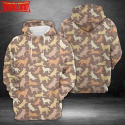 Cute Dog Silhouettes 3D Printed Hoodie Zipper