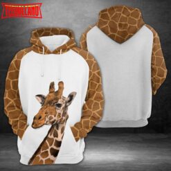 Cute Giraffe 3D Printed Hoodie Zipper