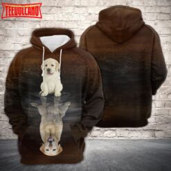 Cute Labrador Retriever Reflection 3D Printed Hoodie Zipper