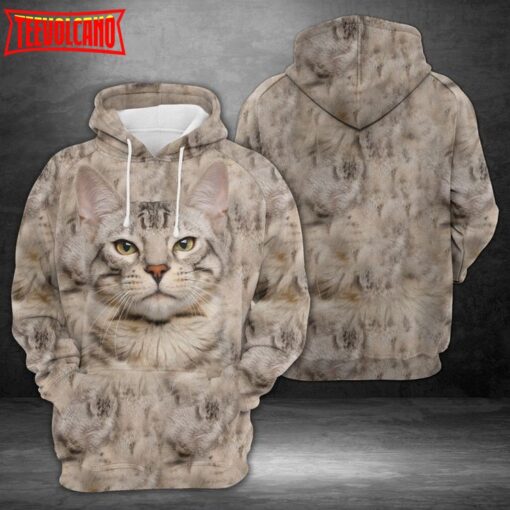 Cute Snow Bengal 3D Printed Hoodie Zipper