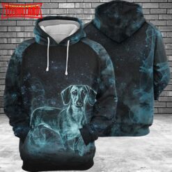 Dachshund Galaxy 3D Printed Hoodie Zipper