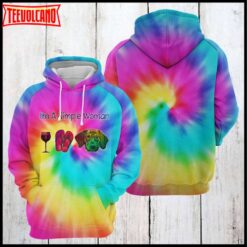 Dachshund Tie Dye 3D Printed Hoodie Zipper