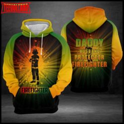 Daddy Husband Protector Firefighter 3D Printed Hoodie Zipper