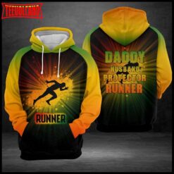 Daddy Husband Protector Runner 3D Printed Hoodie Zipper