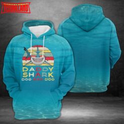 Daddy Shark Doo Doo 3D Printed Hoodie Zipper