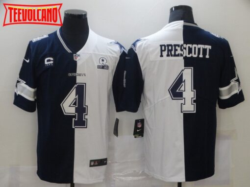 Dallas Cowboys Dak Prescott Split Navy White Limited Jersey