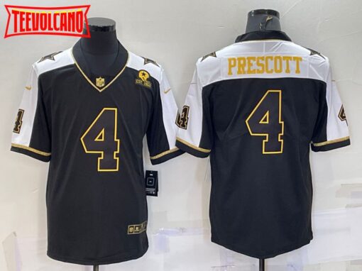 Dallas Cowboys Dak Prescott Thanksgiving Black Gold Jersey