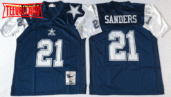 Dallas Cowboys Deion Sanders Navy White Throwback Jersey