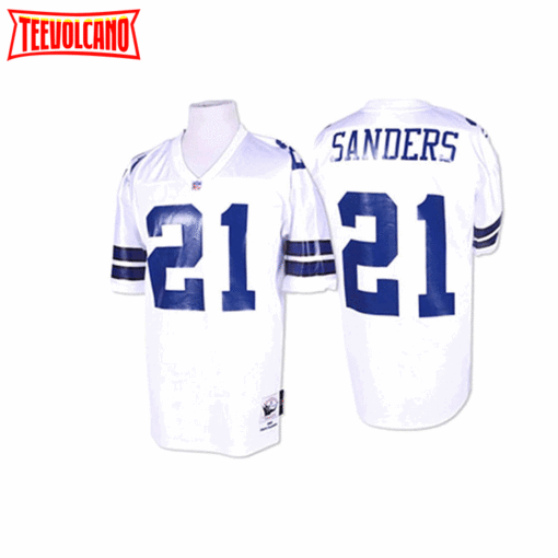 Dallas Cowboys Deion Sanders White 1995 Throwback Jersey