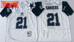 Dallas Cowboys Deion Sanders White Throwback Jersey