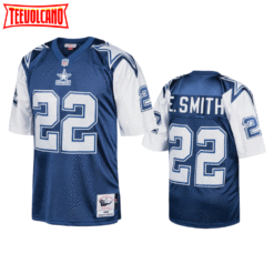 Dallas Cowboys Emmitt Smith Navy 1992 1995 Throwback Jersey