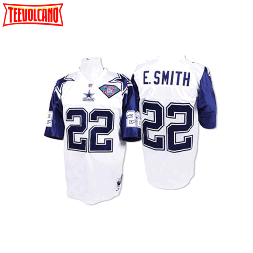 Dallas Cowboys Emmitt Smith White 75th Anniversary Throwback Jersey