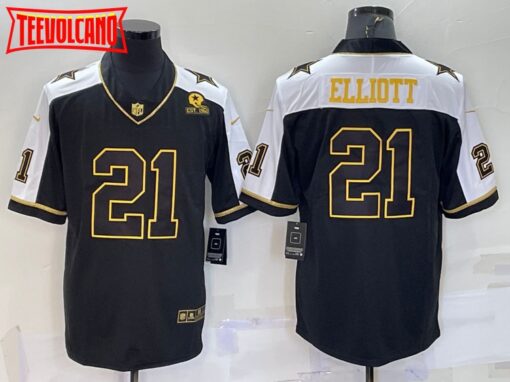 Dallas Cowboys Ezekiel Elliott Thanksgiving Black Gold Jersey