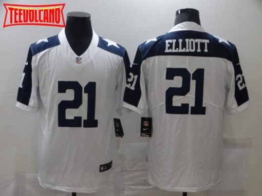 Dallas Cowboys Ezekiel Elliott Thanksgiving White Jersey