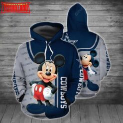 Dallas Cowboys Mickey 3D Printed Hoodie Zipper