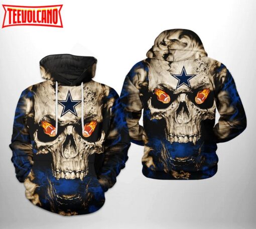 Dallas Cowboys NFL Skull Team 3D Printed Hoodie Zipper