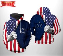 Dallas Cowboys NFL US Flag Team 3D Printed Hoodie Zipper