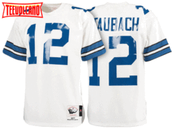 Dallas Cowboys Roger Staubach White 1977 Throwback Jersey