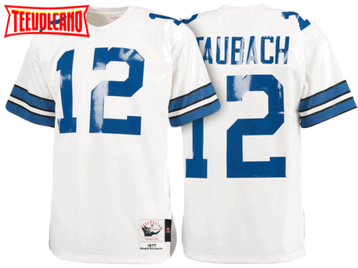 Dallas Cowboys Roger Staubach White 1977 Throwback Jersey