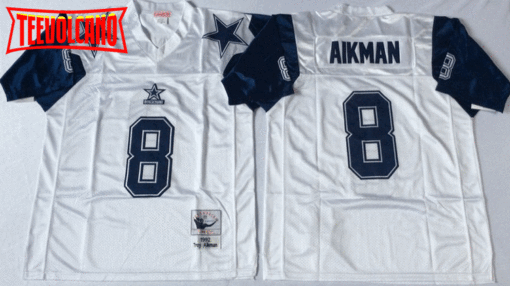 Dallas Cowboys Troy Aikman White 1992 Throwback Jersey